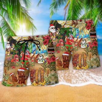 Christmas Mele Kalikimaka From Hawaii Tiki Beach Short | Newhawaiianshirts AU