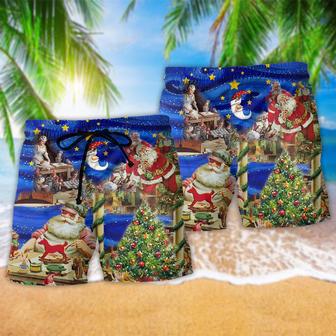 Christmas Night Santa's Toy Workshop Beach Short | Newhawaiianshirts AU