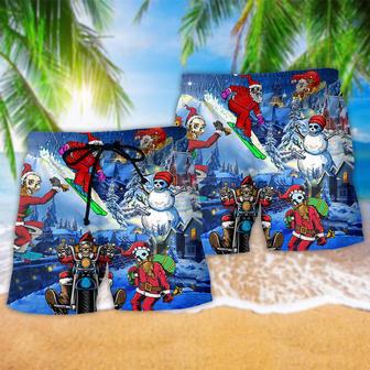 Christmas Night With Skull Beach Short | Newhawaiianshirts AU