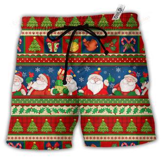 Christmas Santa Claus Happy Xmas Beach Short | Newhawaiianshirts AU