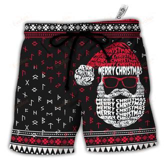 Christmas Santa Claus Retro Viking Pattern Beach Short | Newhawaiianshirts AU