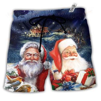 Christmas Santa Claus Snow Beach Short | Newhawaiianshirts AU