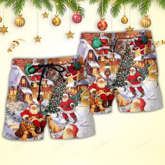 Christmas Santa Claus Story In The Town Gift For Xmas Beach Short | Newhawaiianshirts UK