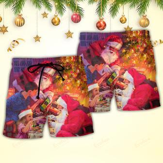 Christmas Santa Claus Story Light Art Style Beach Short | Newhawaiianshirts UK