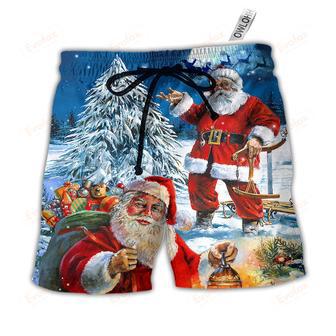 Christmas Santa Claus Story Nights Christmas Is Coming Painting Style Beach Short | Newhawaiianshirts UK