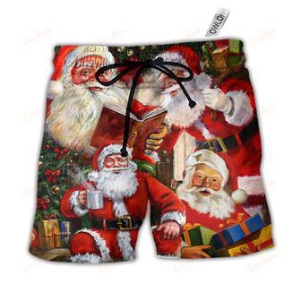 Christmas Santa Claus Story Nights Gift For Xmas Painting Style Beach Short | Newhawaiianshirts AU