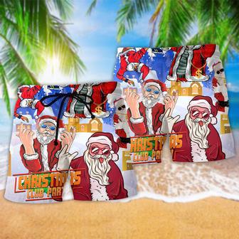 Christmas Santa Dances Like A Star Beach Short | Newhawaiianshirts AU