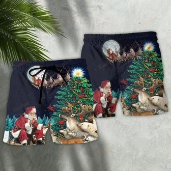 Christmas Santa Giving Christmas For Everyone Christmas Night Beach Short | Newhawaiianshirts CA