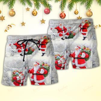 Christmas Santa Is Always With You Art Style Beach Short | Newhawaiianshirts CA