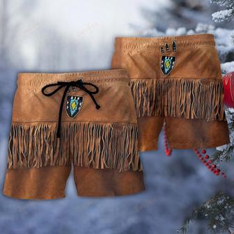 Christmas Santa Native American Jacket Beach Short | Newhawaiianshirts AU