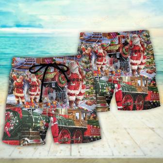 Christmas Santa Snow Village Christmas Spirit Of Giving Beach Short | Newhawaiianshirts UK