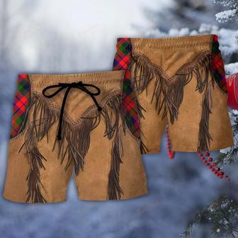 Christmas Santa Vintage Fringe Leather Suede Vest Beach Short | Newhawaiianshirts CA