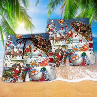 Christmas Say Hi From Santa's Sleigh Beach Short | Newhawaiianshirts UK