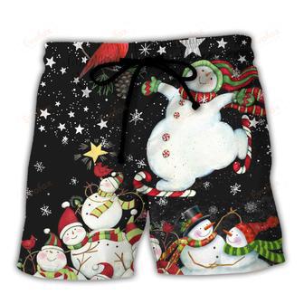 Christmas The World Of Christmas With Snowman Beach Short | Newhawaiianshirts AU