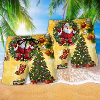 Christmas Tree Yellow Love Christmas Beach Short | Newhawaiianshirts AU