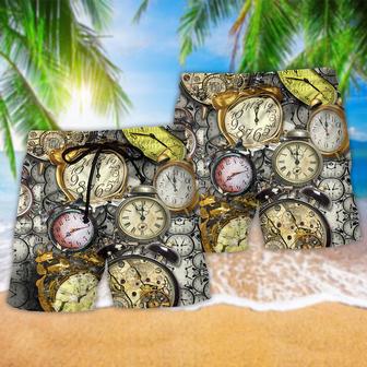 Clock Good Morning Ringing Alarm On Time Beach Short | Newhawaiianshirts UK