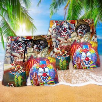 Clown Funny Happy With Various Face Beach Short | Newhawaiianshirts UK