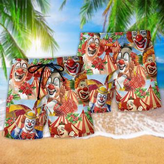 Clown Happy Snow Christmas Flowers Cool Style Beach Short | Newhawaiianshirts