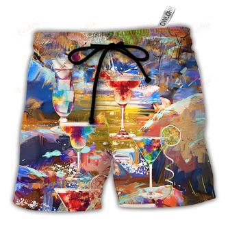 Cocktail Drinks Glass Awesome Beach Short | Newhawaiianshirts AU