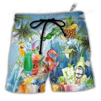 Cocktail Summer With Pieces Of Fruit So Fresh Beach Short | Newhawaiianshirts AU