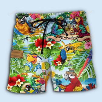 Cocktails It's Five Oclock Somewhere Funny Parrot Beach Short | Newhawaiianshirts UK