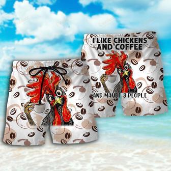 Coffee I Like Chickens And Coffee Beach Short | Newhawaiianshirts AU