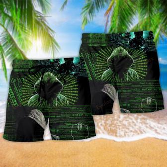 Cool Hacker Green Style Beach Short | Newhawaiianshirts AU