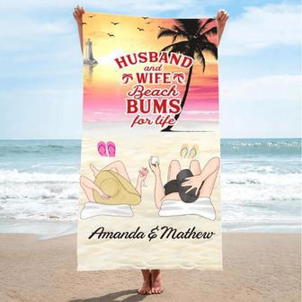 Couple Anniversary Personalized Beach Towels Husband Wife Unique Gift | Newhawaiianshirts AU