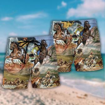 Cowboy Shootin Riding Horse Desert Beach Short | Newhawaiianshirts