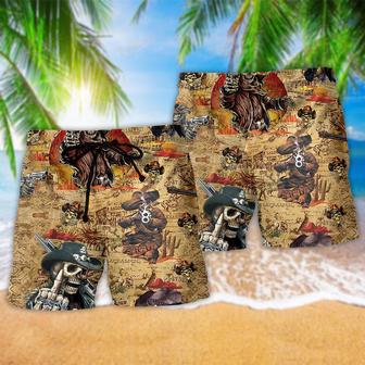 Cowboy Skull Pirates Love Style Beach Short | Newhawaiianshirts UK