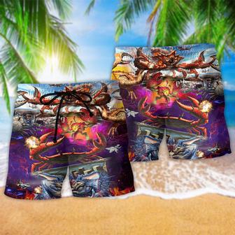 Crab Animals King Of Crab War Beach Short | Newhawaiianshirts DE