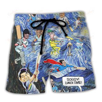 Cricket Sport Funny Play Amazing Starry Night Style Beach Short | Newhawaiianshirts DE