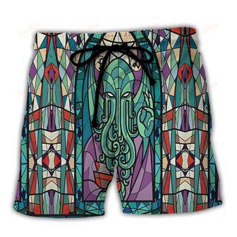 Cthulhu Church Stained Glass Beach Short | Newhawaiianshirts AU