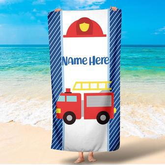 Cute Fire Truck Personalized Kids Lovely Summer Beach Towels Fun | Newhawaiianshirts AU