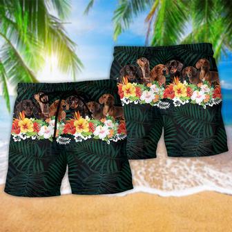 Dachshund Lover Green Tropical Life Beach Short | Newhawaiianshirts AU