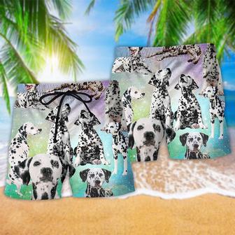 Dalmatian Dog Galaxy My Lovely Dog Beach Short | Newhawaiianshirts CA