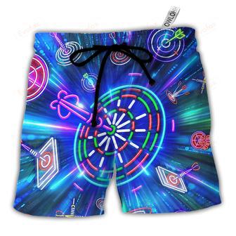 Dart Neon Sign Bright Royal Beach Short | Newhawaiianshirts AU