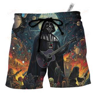 Darth Nobody Can Stop Me Playing Guitar Beach Short | Newhawaiianshirts CA