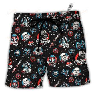 Darth Storm Trooper Dark Side Black Beach Short | Newhawaiianshirts