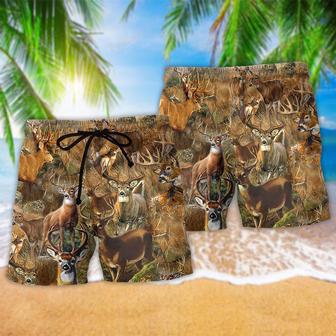 Deer In The Dry Forest Beach Short | Newhawaiianshirts DE