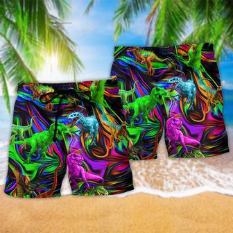 Dinosaur Amazing Love Neon Color Beach Short | Newhawaiianshirts AU