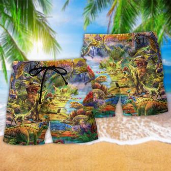 Dinosaur Colorful World Of Beach Short | Newhawaiianshirts AU