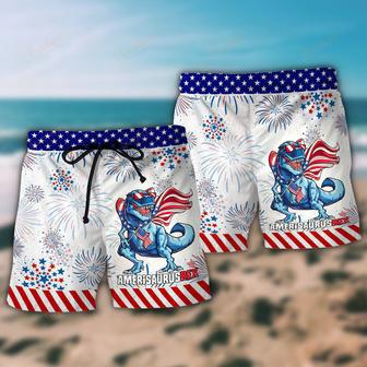 Dinosaur Independence Day Dinosaurus Beach Short | Newhawaiianshirts AU