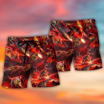 Dinosaur Meteorite Rain Cool Style Beach Short | Newhawaiianshirts CA