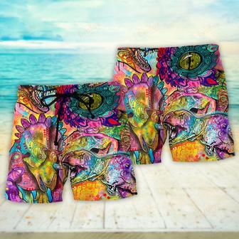 Dinosaur Psychedelic Peers Into Your Soul Beach Short | Newhawaiianshirts AU