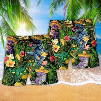 Dinosaur Taco T-rex Light Colors Beach Short | Newhawaiianshirts AU