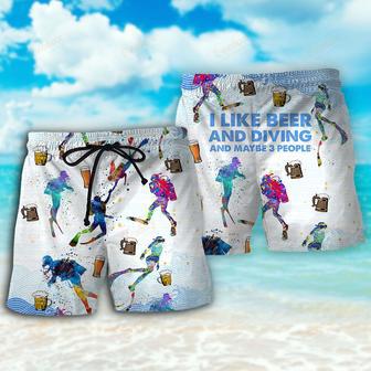 Diving I Like Beer And Diving Beach Short | Newhawaiianshirts DE