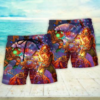 Diving With Big Jellyfishes In Fantasy Under Sea Beach Short | Newhawaiianshirts DE