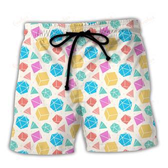 DnD Dice Polygonal Pattern Beach Short | Newhawaiianshirts CA