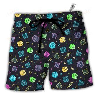 DnD Dice Retro Design Beach Short | Newhawaiianshirts CA